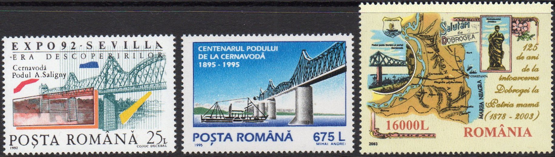Cernavoda Railway Bridge Stamp King Carol I Bridge Anghel Saligny Bridge 